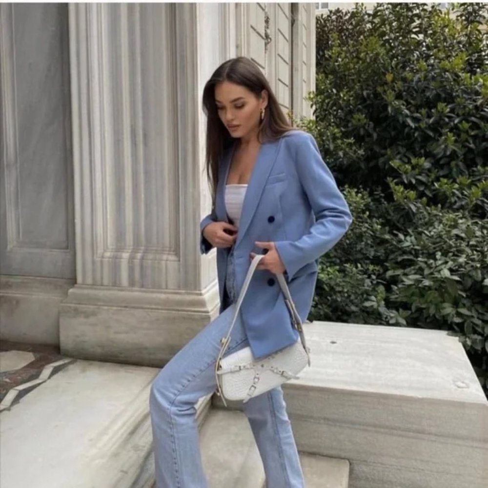 ZARA Double Breasted Oversized Blazer - Picture 6 of 10